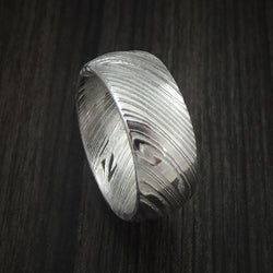 Kuro Damascus Steel Ring with Polish Finish