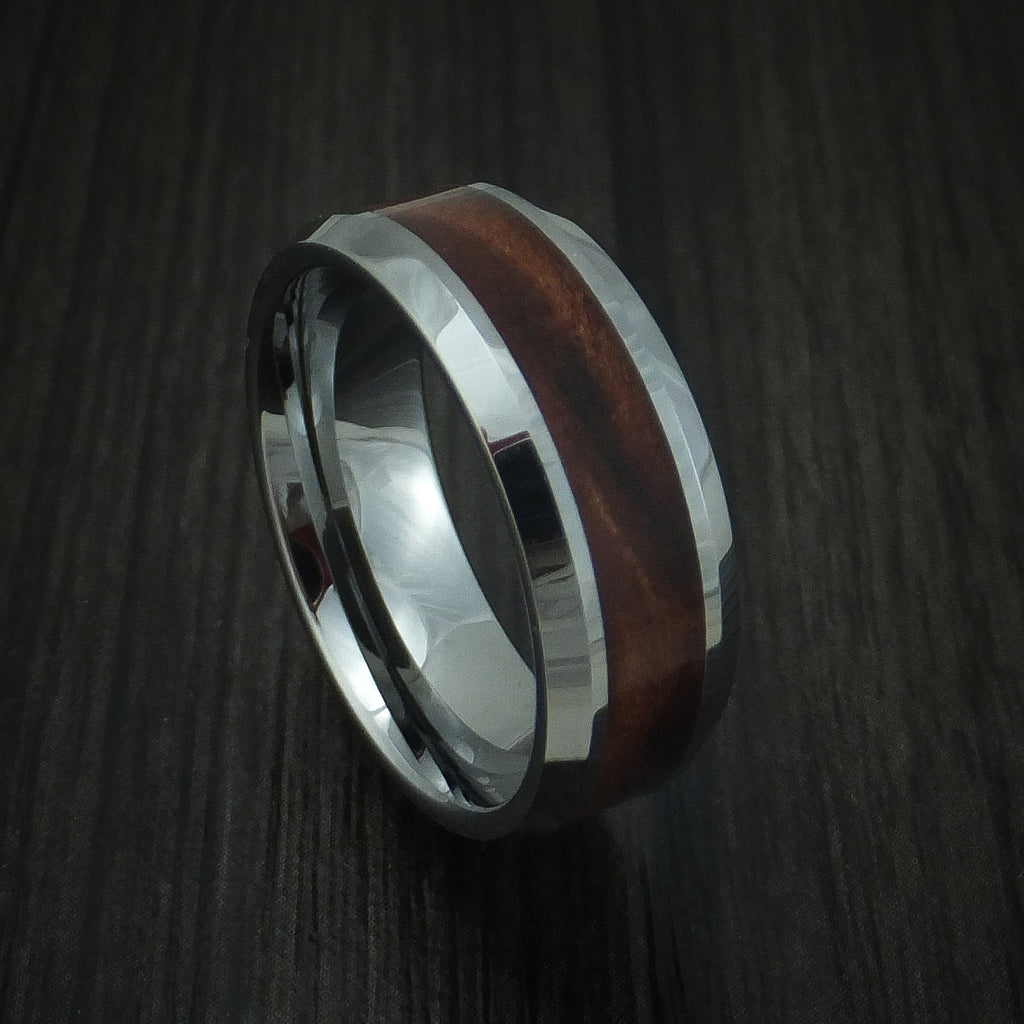 Red Black Iron Wood Mens Wedding Rings White Tungsten Wood Ring Lined With Desert Iron Wood 8mm 6mm Ring Anniversary Ring Wooden Mens Rings