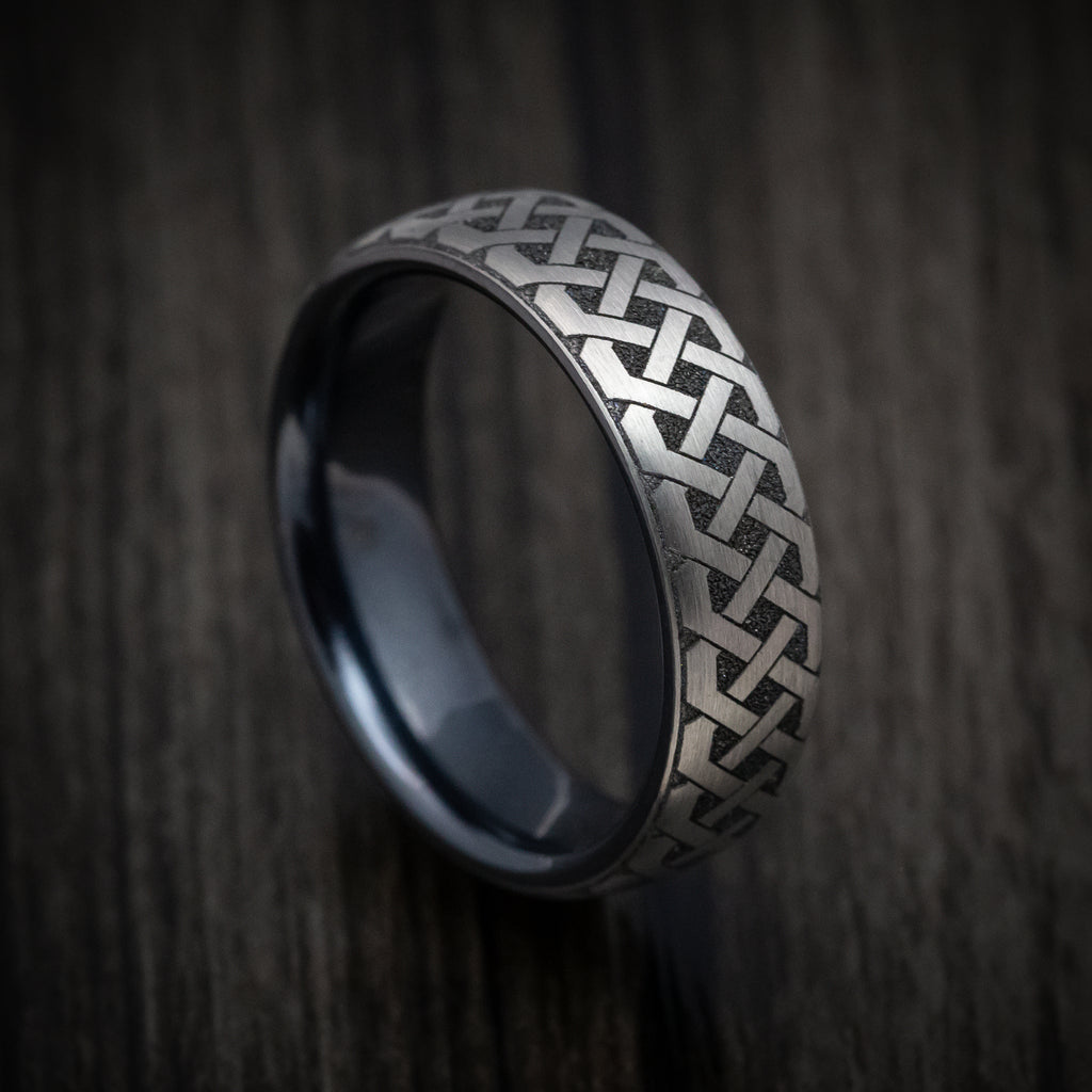 Black Titanium Celtic Love Knot Mens Ring Revolution