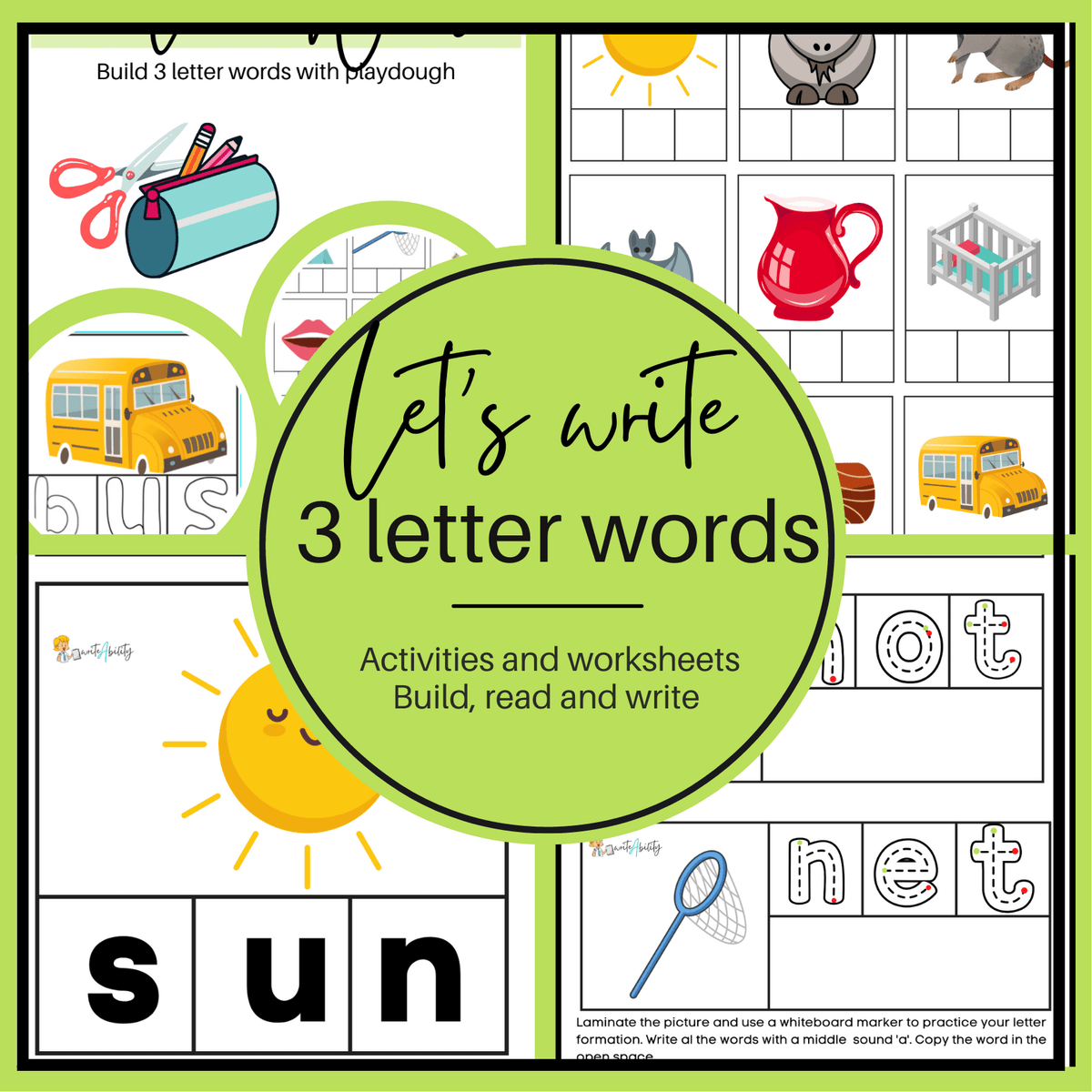Let's Write 3 Letter Words-Activities and Worksheets– WriteAbility
