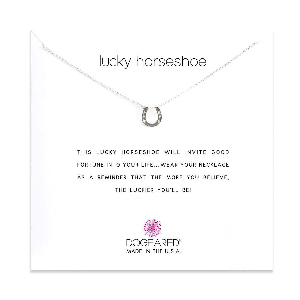 Dogeared iron Lucky Horseshoe Horse Shoe Good Luck Charm Pendant Necklace Gift 