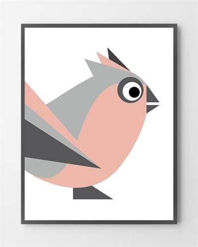 Plakat tryk - Birdy Pastelfarve 30x40