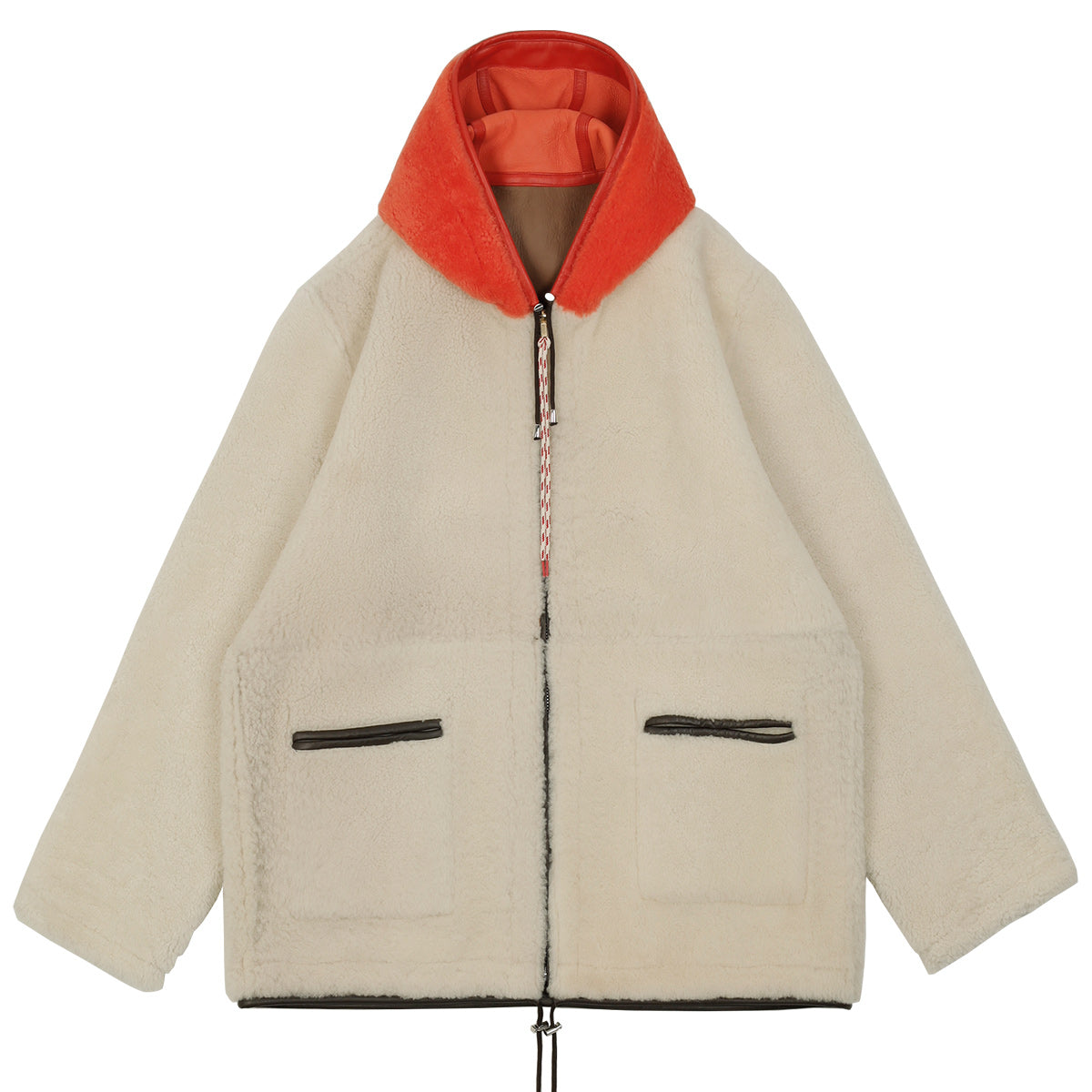 REVERSIBLE SHEEPSKIN HOODED JACKET