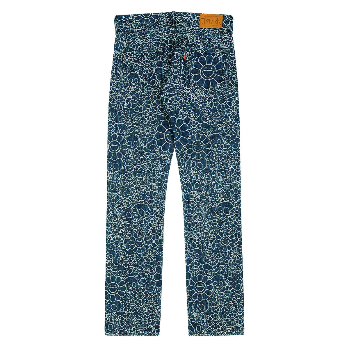 Flowers and Skulls Jacquard Denim Pants