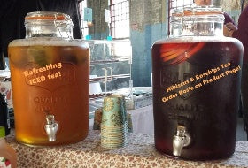 Refreshing iced tea and Hibiscus & Rosehips tea made from all natural whole leaf loose tea from Tempest in a Teapot in Maine