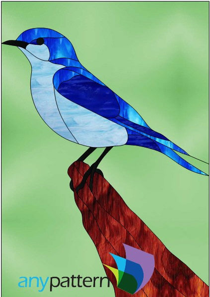 Mountain Bluebird Stained Glass Pattern – anypattern.com