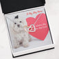 Gift Necklace with Message Card - To My Maltese Dog Mom Happy Valentine's Day - Interlocking Hearts Necklace