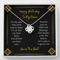 Birthday Gift to My Niece- Gift Necklace with Message Card - To My Niece Happy Birthday Cheer - Knot Necklace