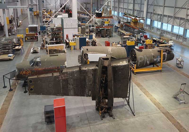 Flak Bait Being Restored at Smithsonian Air and Space Museum