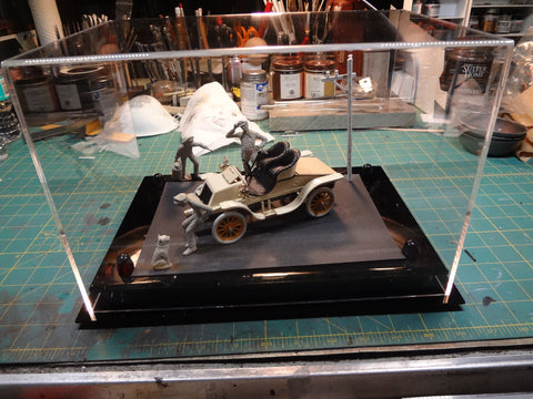 Model Car Display Case Tells a Story of Adventure