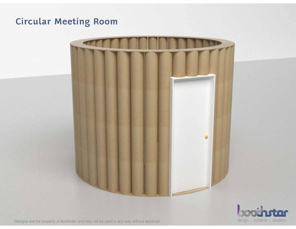 Creative use of cardboard building materials for custom tradeshow booth design