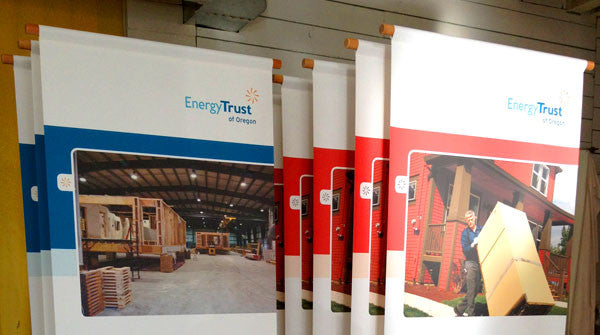 Eco Rolla Vertical Banner Stands for the Energy Trust of Oregon