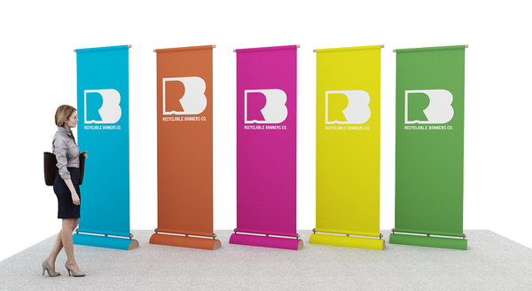 recyclable banners and banner stands for green tradeshow booth ideas