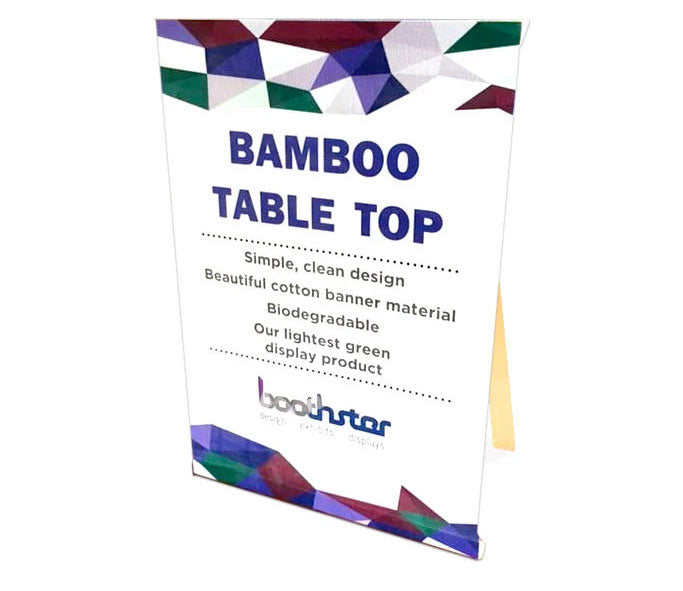 baby bamboo tabletop display for smaller tradeshow events