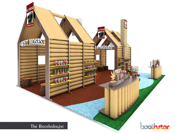 custom ecofriendly tradeshow booth design for dog treat industry