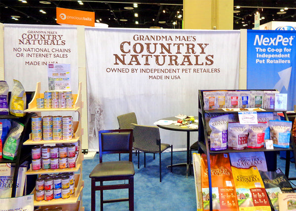 custom tradeshow booth design and banner stands for Grandma Mae's Country Naturals