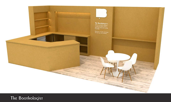 custom tradeshow booth design template using recyclable materials 