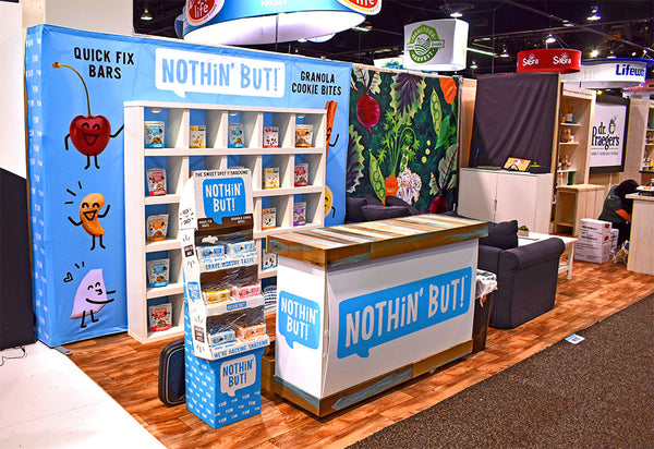 customized tradeshow booth construction for healthy snack company