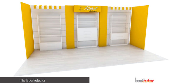 ecofriendly tradeshow booth design for Michel de France at the Fancy Foods Show