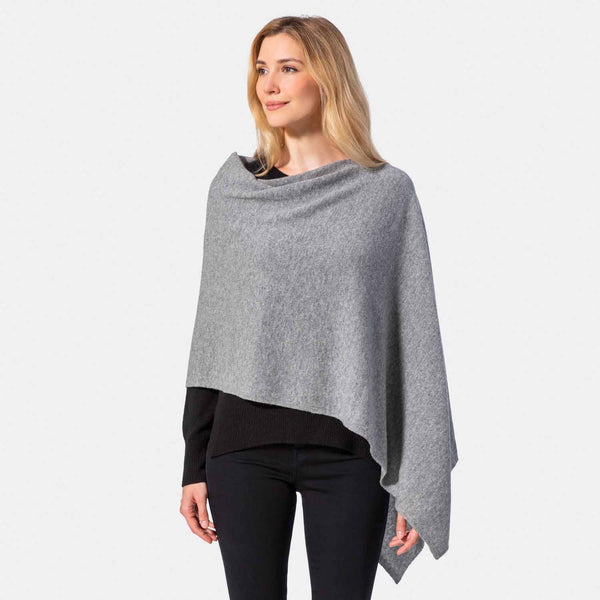 Asymmetrical Cashmere Knit Poncho