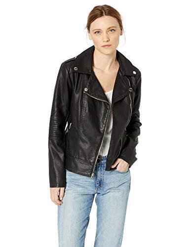 black guess leather jacket