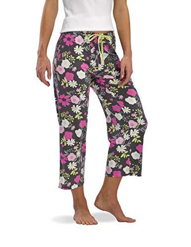 hue women's printed knit capri pajama sleep pant