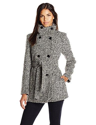 calvin klein women's wool belted double breasted coat