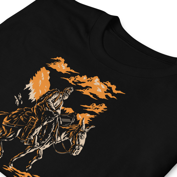 Mule Riding Bear Hunter Short-Sleeve Unisex T-Shirt