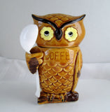 vintage owl coffee canister