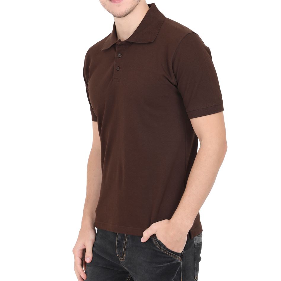 brown polo tee