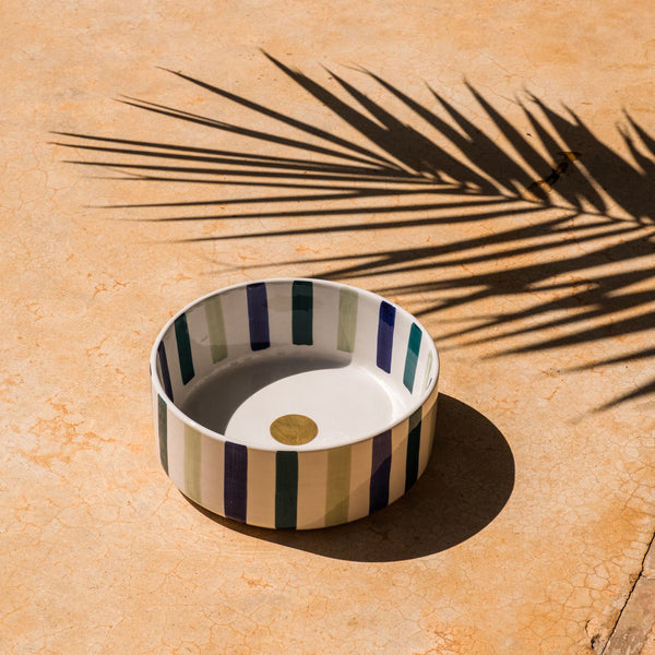 BOL, SALADIER ET PLATS DROITS OURIKA GOLD BLEU CELADON (4410602749994)