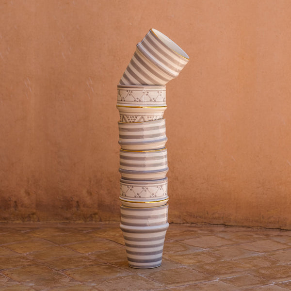 2 TASSES BELDI CÉRAMIQUE GOLD GRIS (1521412407319)