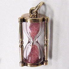 Vintage Walter Lampl Hourglass with Pink Sand Charm