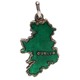 TLM Ireland Map Charm Green Enamel Thomas L Mott