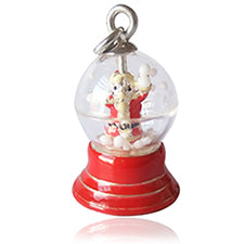 Sterling Silver Santa Claus Christmas Snow Globe Charm | Silver Star Charms
