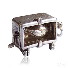 Vintage Silver Mechanical Chicken in Rotisserie Charm | Silver Star Charms