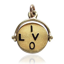 Vintage Gold I Love You Spinner Charm | Silver Star Charms