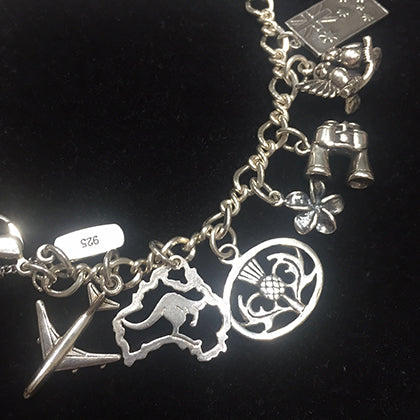 Sterling silver Australia and travel charm bracelet #mycharmbracelet