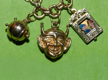 Cauldron Devil and Punch & Judy Halloween Charms