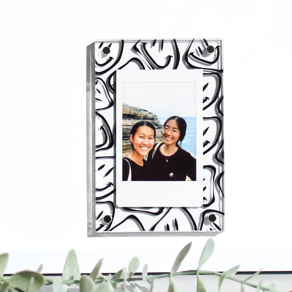 Mini Personalised Wavy Smiley Face Polaroid Frame | Empyrean The Collective