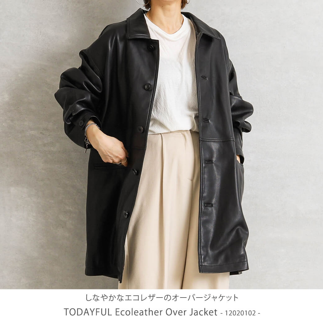 【nokcha 】eco leather over jacket