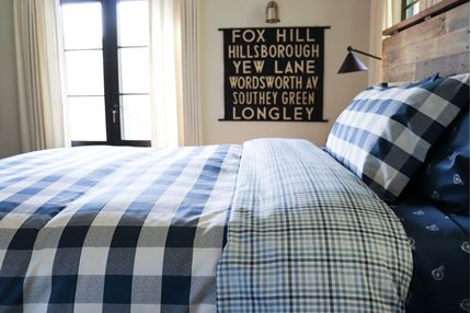 navy buffalo check duvet cover