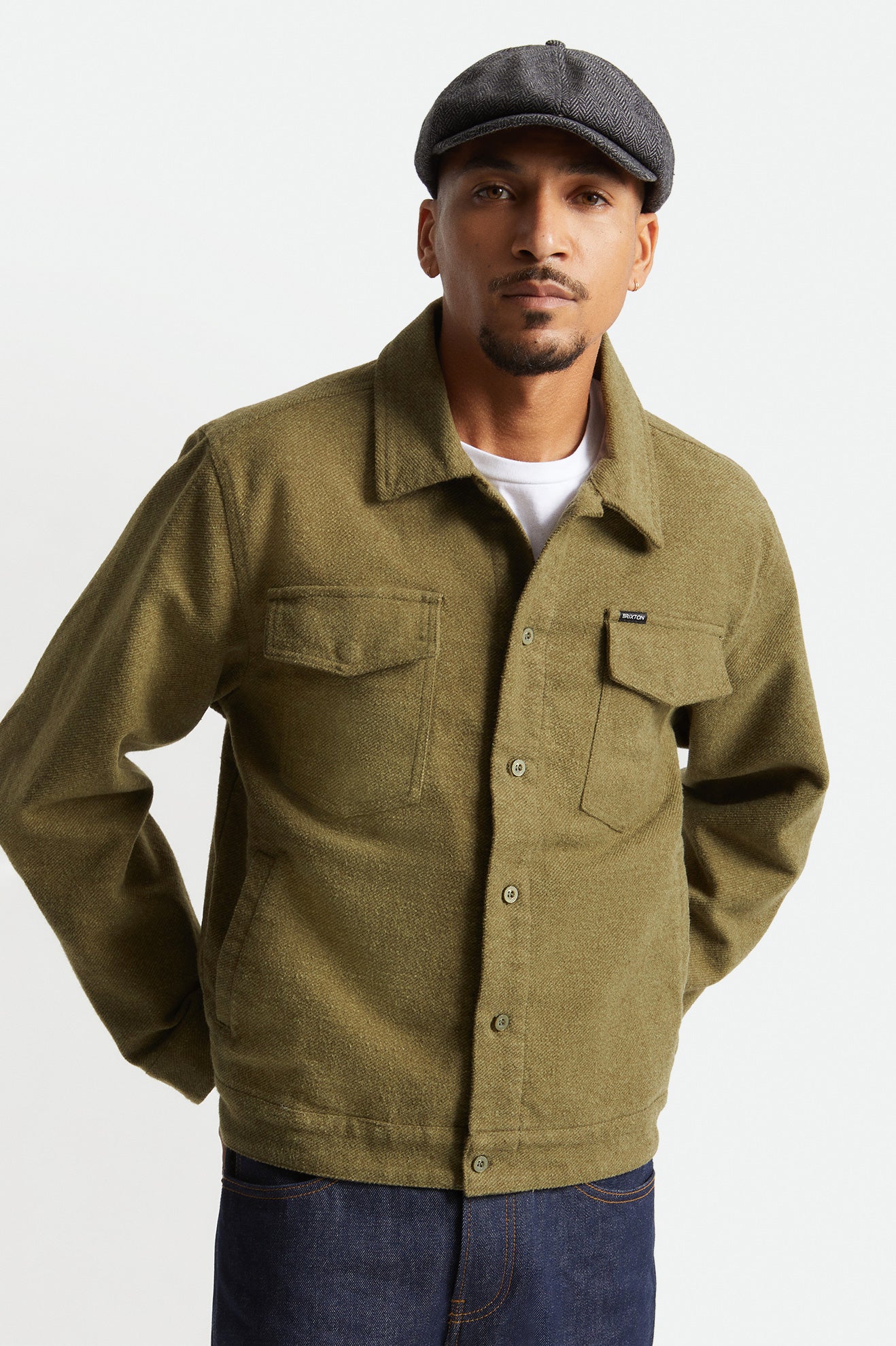 olive trucker jacket