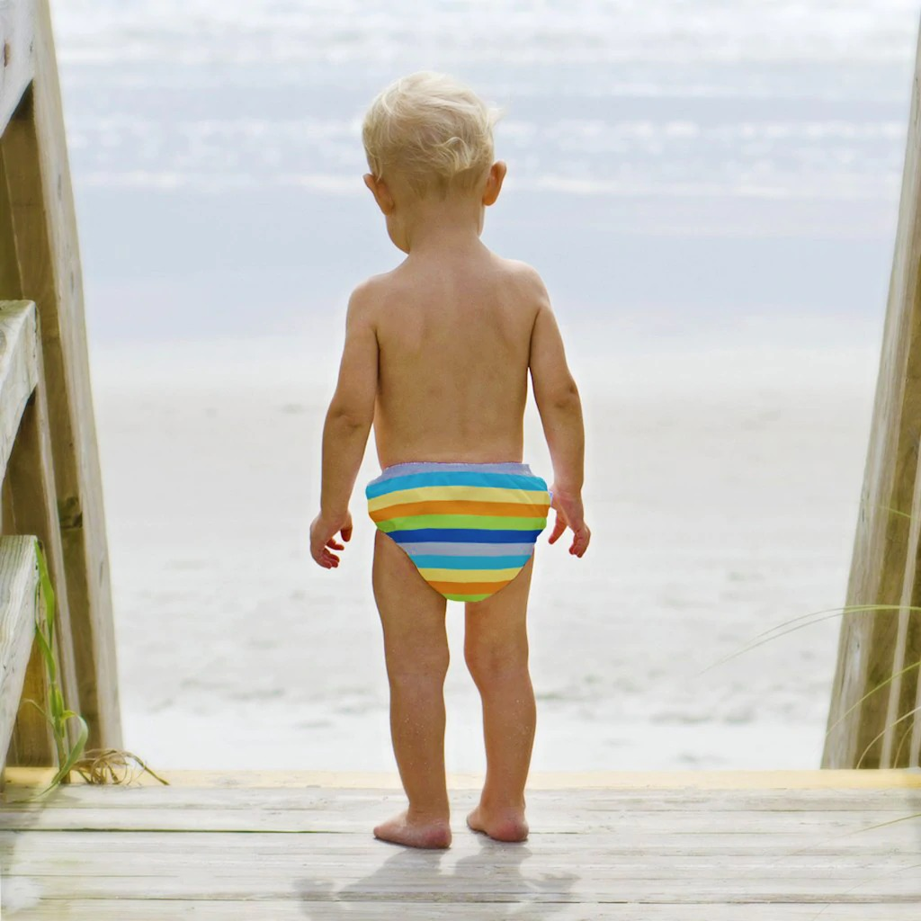 Bambina Costume da Bagno Bimba Neonata Arcobaleno Colorato a Strisce Fiocco senza Maniche Spiaggia Mare Piscina Baby Girl 0-5anni 