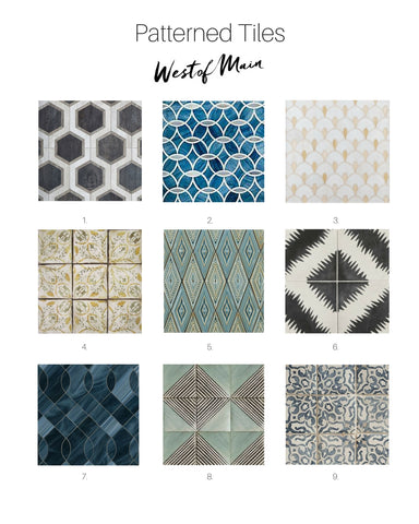 West of Main pattern tile samples