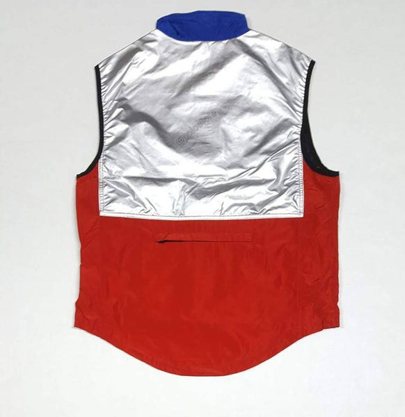 red polo vest