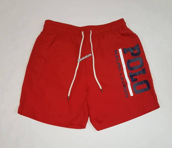 polo red swim trunks