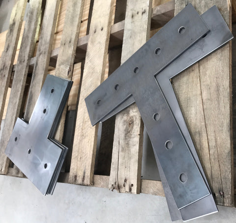 Example unfinished heavy duty steel timber truss connector plates