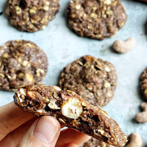 karma nuts cocoa dusted wrapped cashews recipe salted chocolate cashew oatmeal cookie