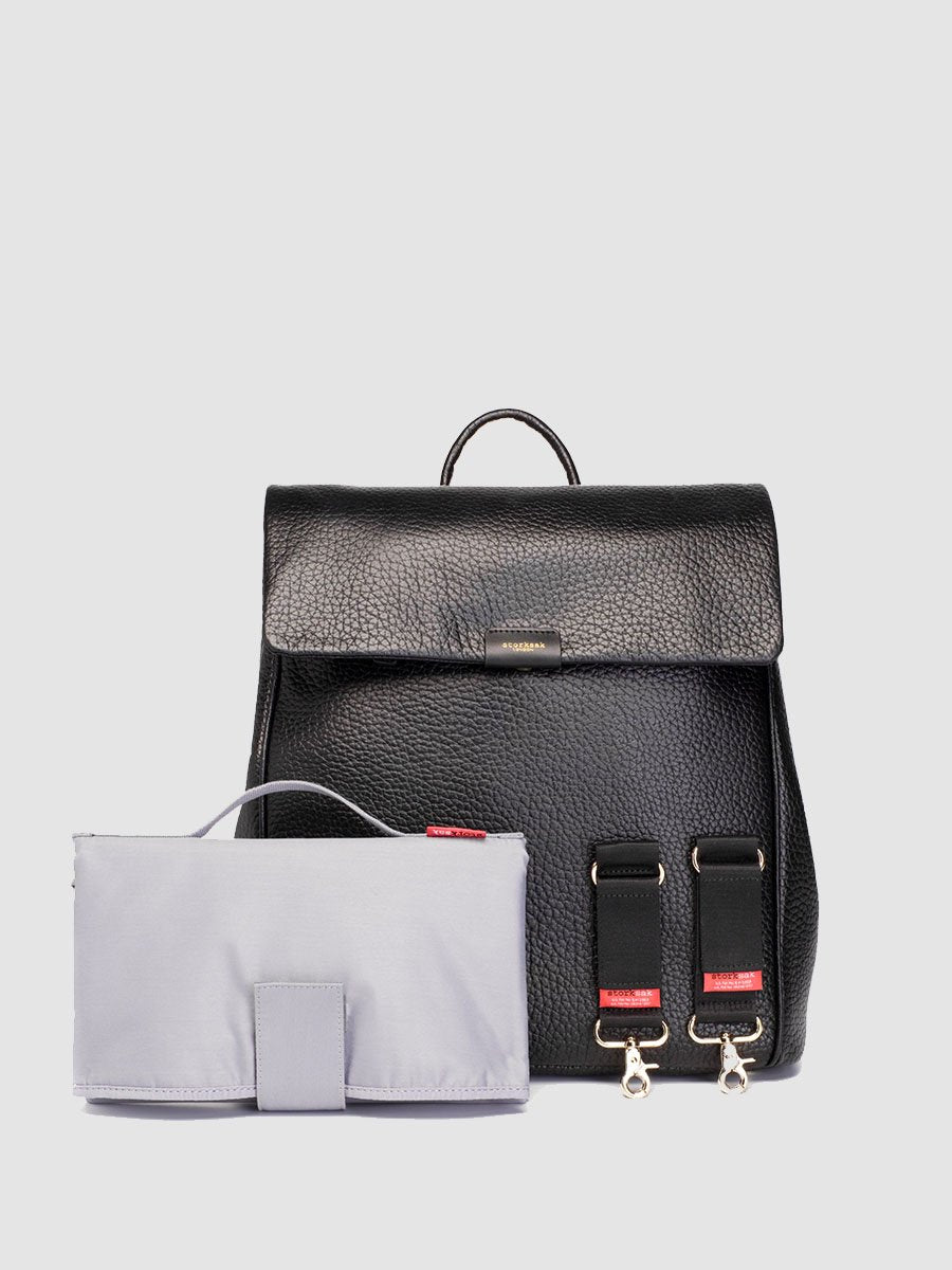 St James Black Leather Changing Bag – Storksak®